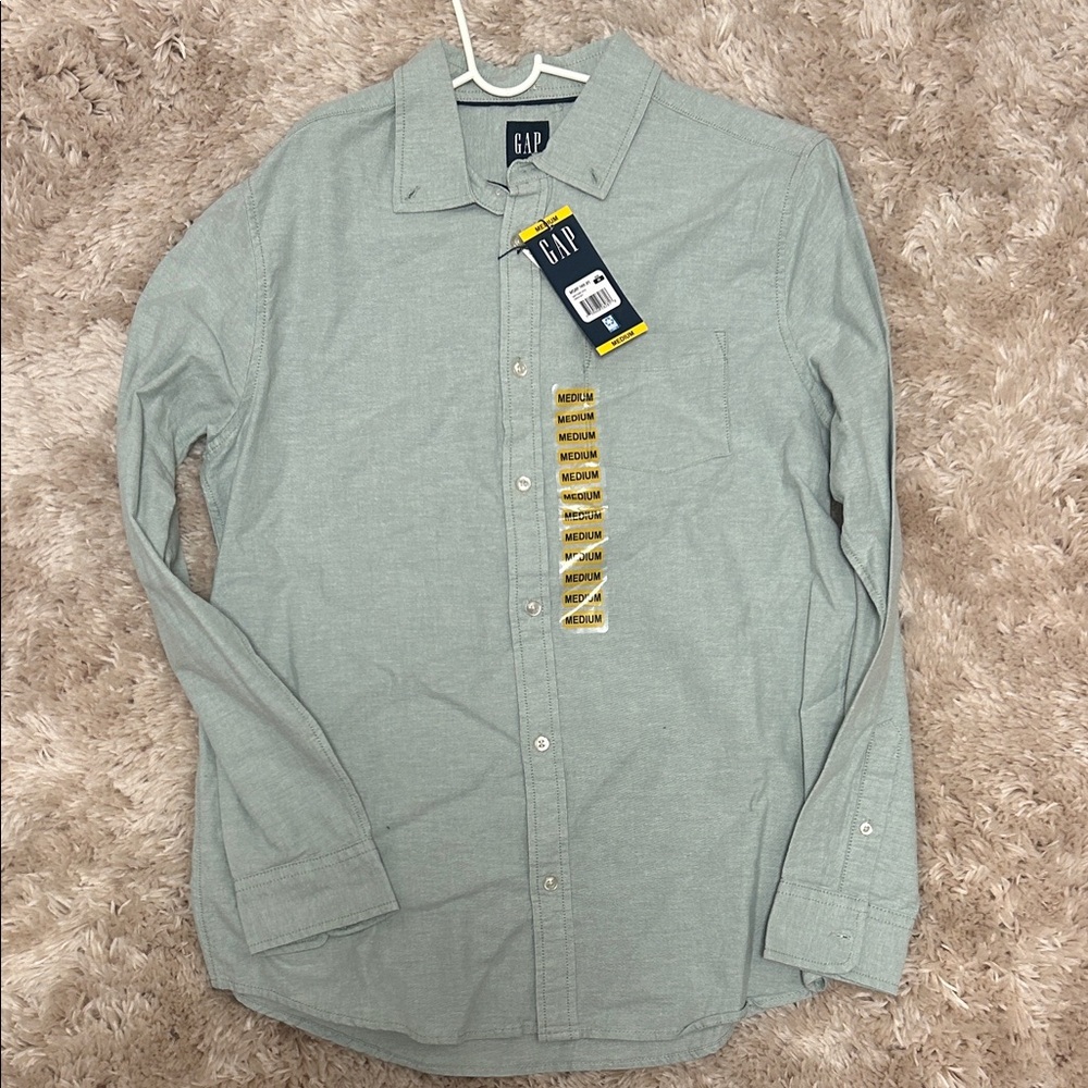 GAP Men's Casual Light Green Button Down Shirt